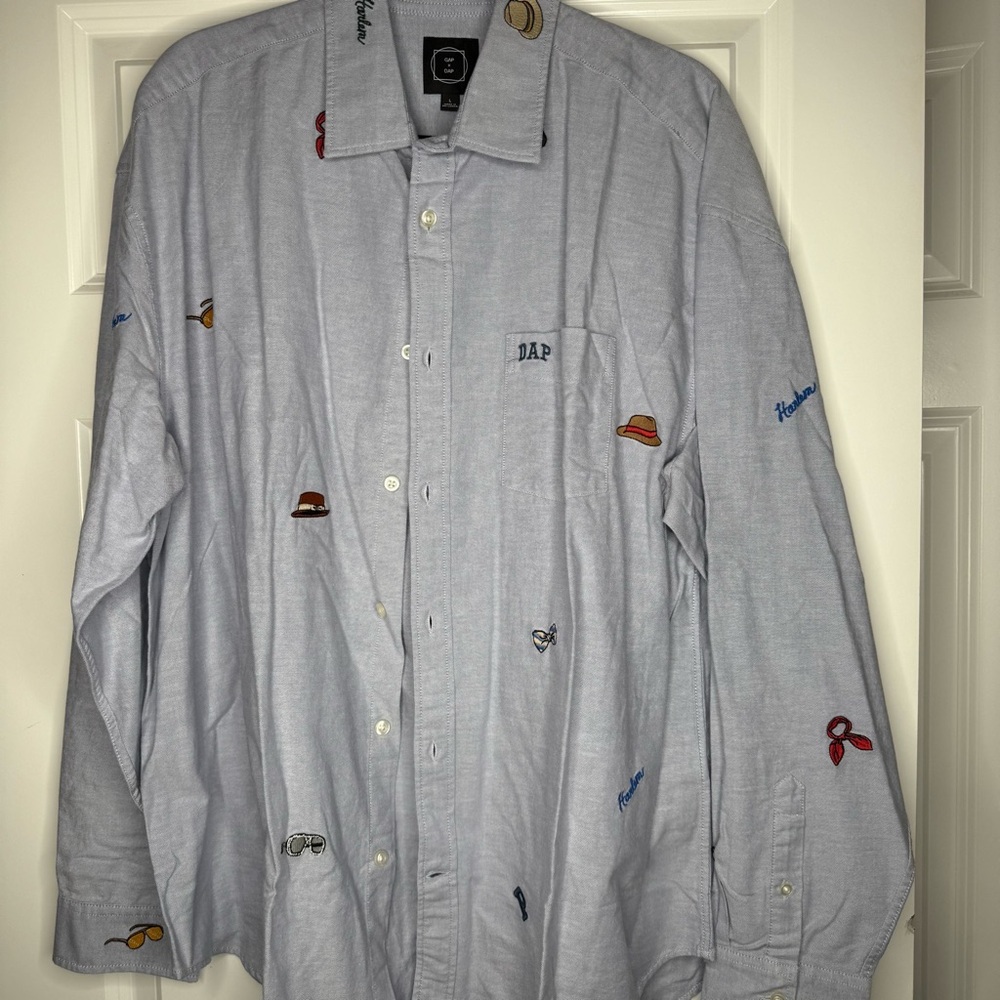 Men's GAP x DAP Light Blue Embroidered Shirt